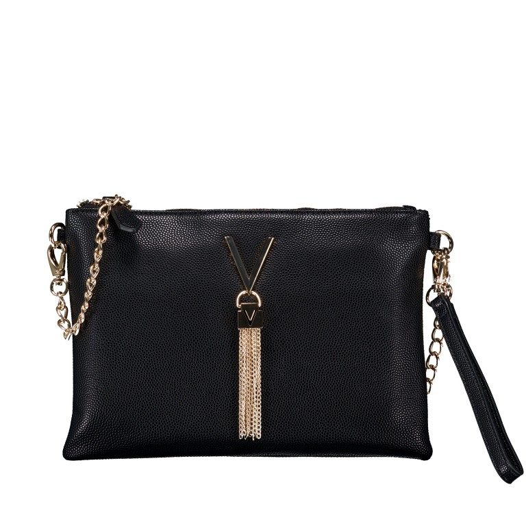 Umhängetasche Divina Nero Gold, Farbe: schwarz, Marke: Valentino Bags, EAN: 8054942441287, Abmessungen in cm: 25.5x17.5x2, Bild 1 von 7