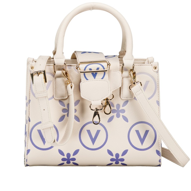Handtasche Samba Print Relove Recycle Ecru Bluette, Farbe: blau/petrol, Marke: Valentino Bags, EAN: 8051941001818, Abmessungen in cm: 25x19.5x12.5, Bild 1 von 7