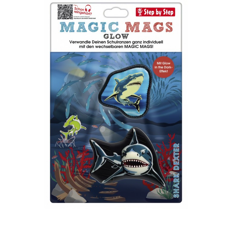 Sticker / Anhänger für Schulranzen Magic Mags Shark Dexter, Farbe: grau, Marke: Step by Step, EAN: 4047443525826, Bild 3 von 4