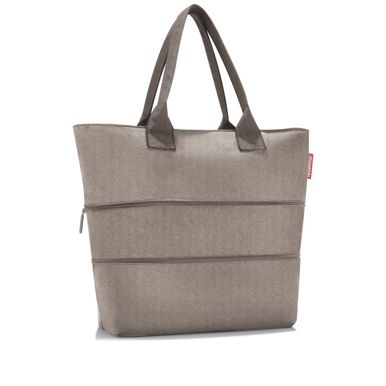 Shopper E1 erweiterbar HELLBRAUN/Herringbone Mokka, Farbe: braun, Marke: Reisenthel, EAN: 4012013743825, Abmessungen in cm: 50x26.5x15.5, Bild 2 von 3