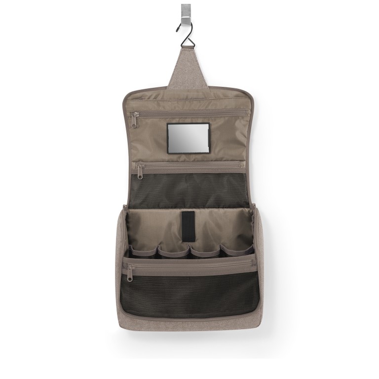 Kulturbeutel Toiletbag XL zum Aufhängen HELLBRAUN/Herringbone Mokka, Farbe: braun, Marke: Reisenthel, EAN: 4012013743955, Abmessungen in cm: 28x25x10, Bild 2 von 3