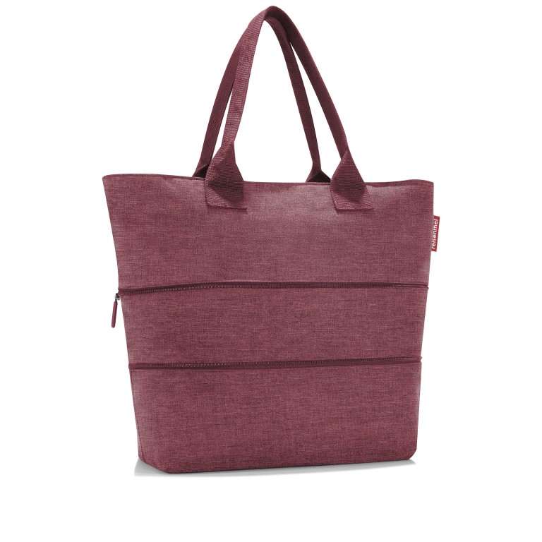 Shopper E1 erweiterbar WEINROT/Twist Maroon, Farbe: rot/weinrot, Marke: Reisenthel, EAN: 4012013743818, Abmessungen in cm: 50x26.5x15.5, Bild 2 von 3
