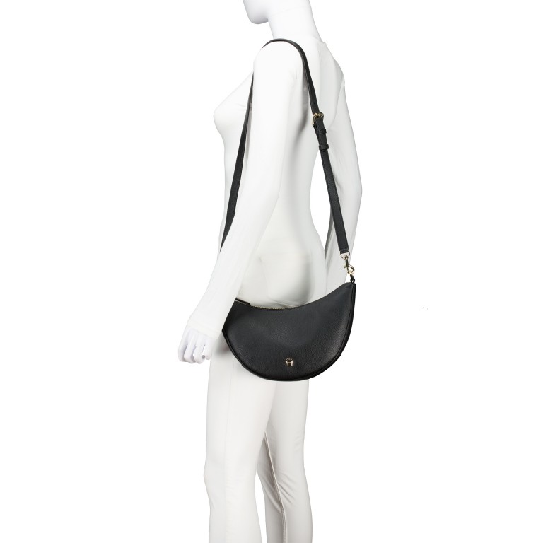 Umhängetasche Zita S Black, Farbe: schwarz, Marke: AIGNER, Abmessungen in cm: 30x20x6.5, Bild 4 von 6