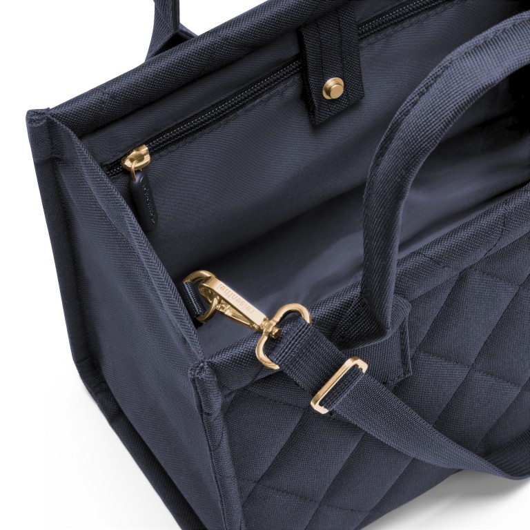Handtasche Daily Shopper XS Rhombus Midnight Gold, Farbe: blau/petrol, Marke: Reisenthel, EAN: 4012013744938, Abmessungen in cm: 27x11x14, Bild 6 von 6