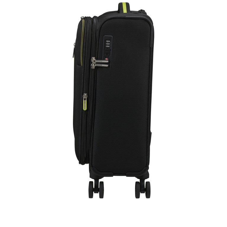 Koffer Aktivus Spinner S erweiterbar Black Lime, Farbe: schwarz, Marke: American Tourister, EAN: 5400520344090, Abmessungen in cm: 40x55x22, Bild 3 von 13