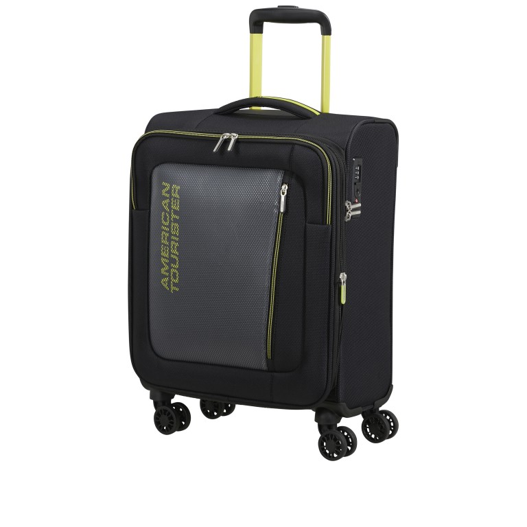 Koffer Aktivus Spinner S erweiterbar Black Lime, Farbe: schwarz, Marke: American Tourister, EAN: 5400520344090, Abmessungen in cm: 40x55x22, Bild 2 von 13