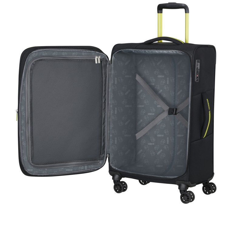 Koffer Aktivus Spinner M erweiterbar Black Lime, Farbe: schwarz, Marke: American Tourister, EAN: 5400520345233, Abmessungen in cm: 43x67x28, Bild 8 von 12