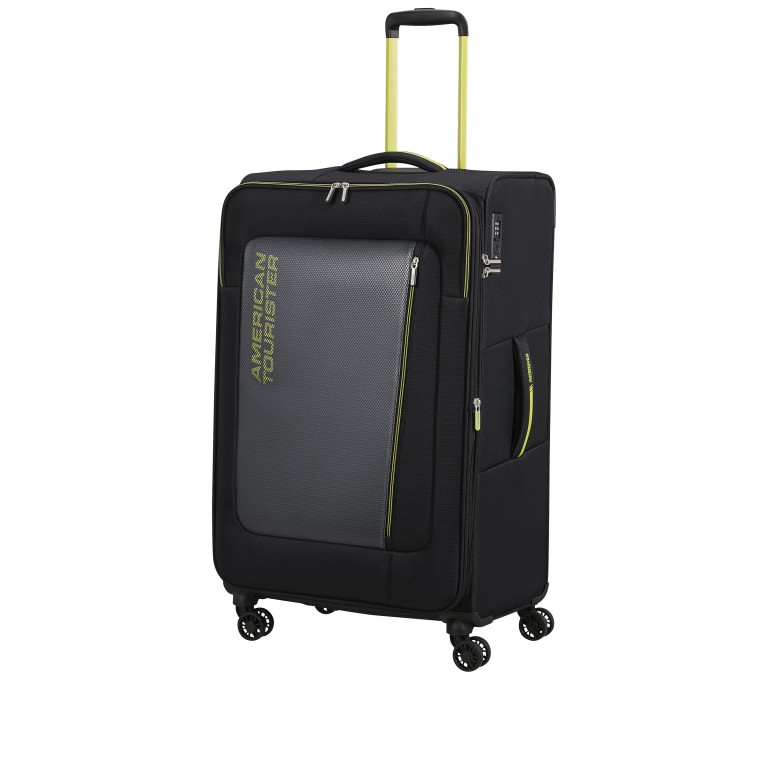 Koffer Aktivus Spinner L erweiterbar Black Lime, Farbe: schwarz, Marke: American Tourister, EAN: 5400520345271, Abmessungen in cm: 49x79x32, Bild 7 von 12