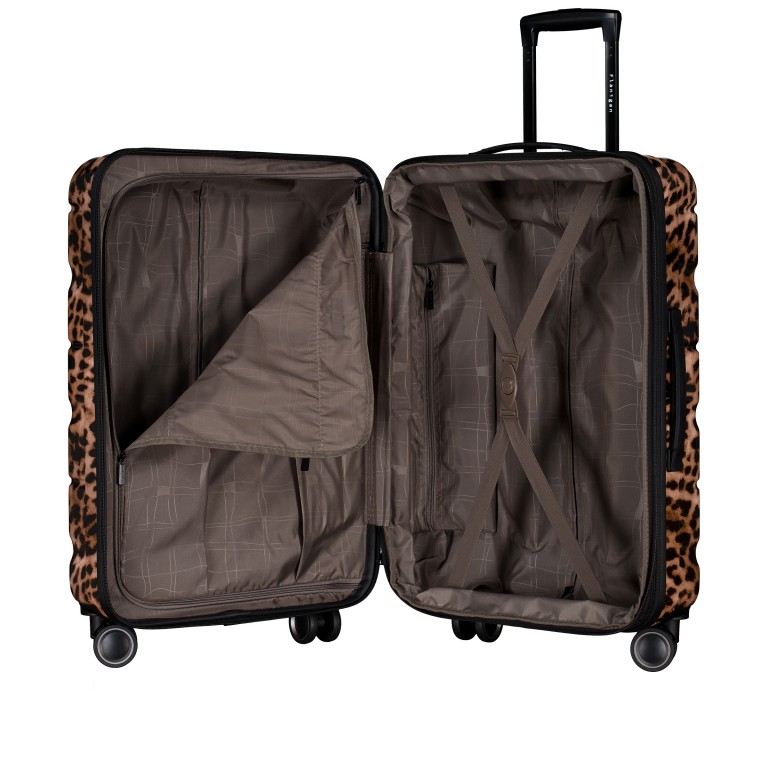Koffer FLA13 erweiterbar Größe M Leopard, Farbe: braun, Marke: Flanigan, EAN: 4066727007421, Abmessungen in cm: 44.5x66x28, Bild 8 von 10