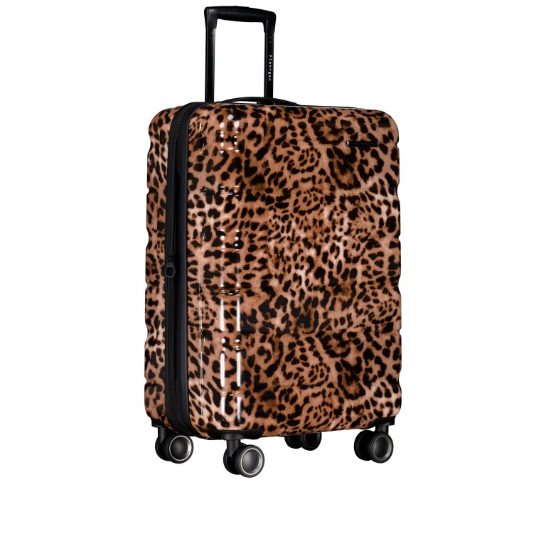 Koffer FLA13 erweiterbar Größe M Leopard, Farbe: braun, Marke: Flanigan, EAN: 4066727007421, Abmessungen in cm: 44.5x66x28, Bild 2 von 10