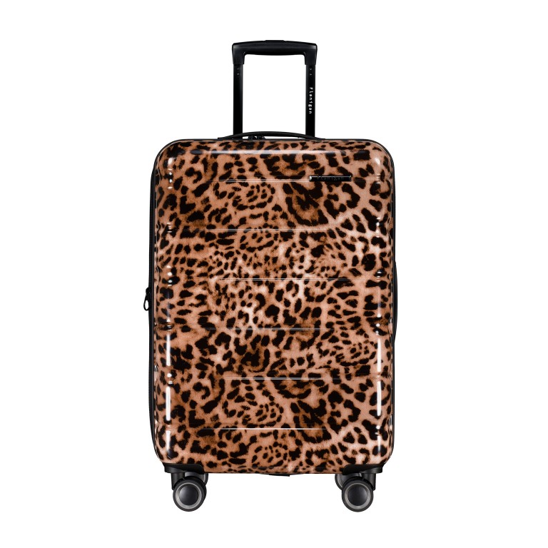 Koffer FLA13 erweiterbar Größe M Leopard, Farbe: braun, Marke: Flanigan, EAN: 4066727007421, Abmessungen in cm: 44.5x66x28, Bild 1 von 10