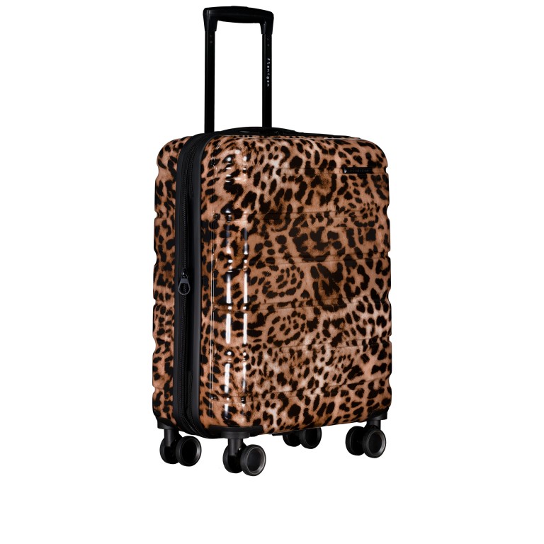 Koffer FLA13 erweiterbar Größe S Leopard, Farbe: braun, Marke: Flanigan, EAN: 4066727007414, Abmessungen in cm: 40x53x22, Bild 2 von 10
