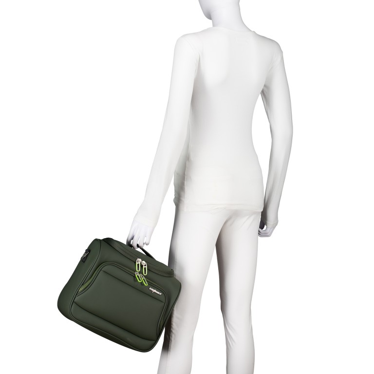 Kosmetikkoffer T27 Olive Neon Green, Farbe: grün/oliv, Marke: Franky, EAN: 4251885988761, Abmessungen in cm: 33x26x17, Bild 4 von 7