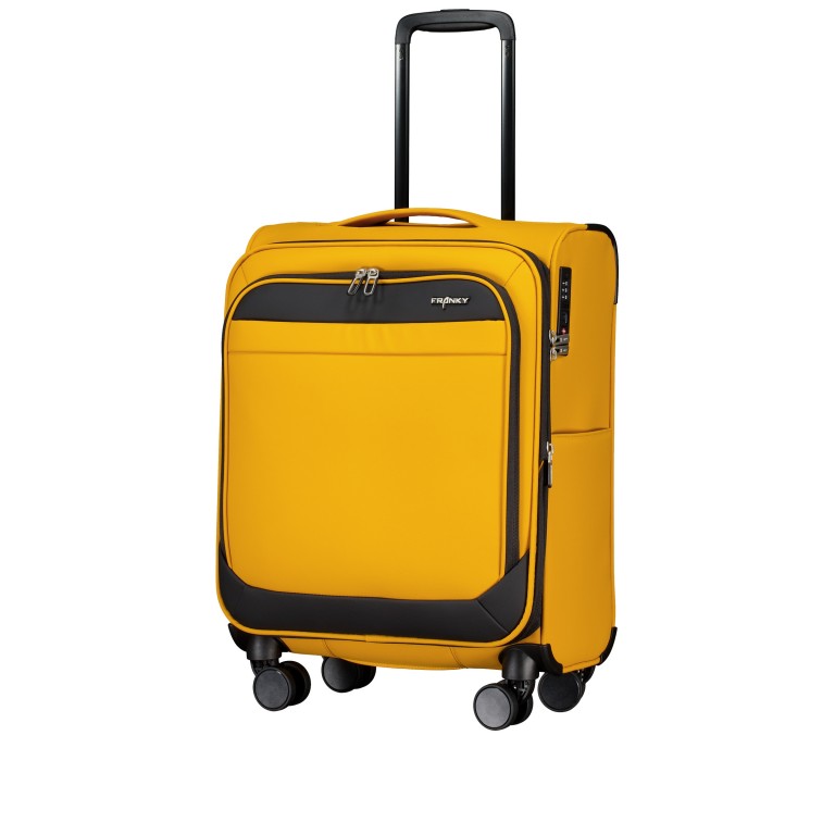 Koffer T27 erweiterbar Größe 55 cm Dark Yellow Black, Farbe: gelb, Marke: Franky, EAN: 4251885988822, Abmessungen in cm: 39x55x22, Bild 2 von 8