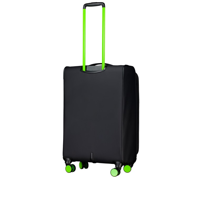 Koffer T27 erweiterbar Größe 68 cm Black Neon Green, Farbe: schwarz, Marke: Franky, EAN: 4251885988679, Abmessungen in cm: 42x68x25, Bild 7 von 8