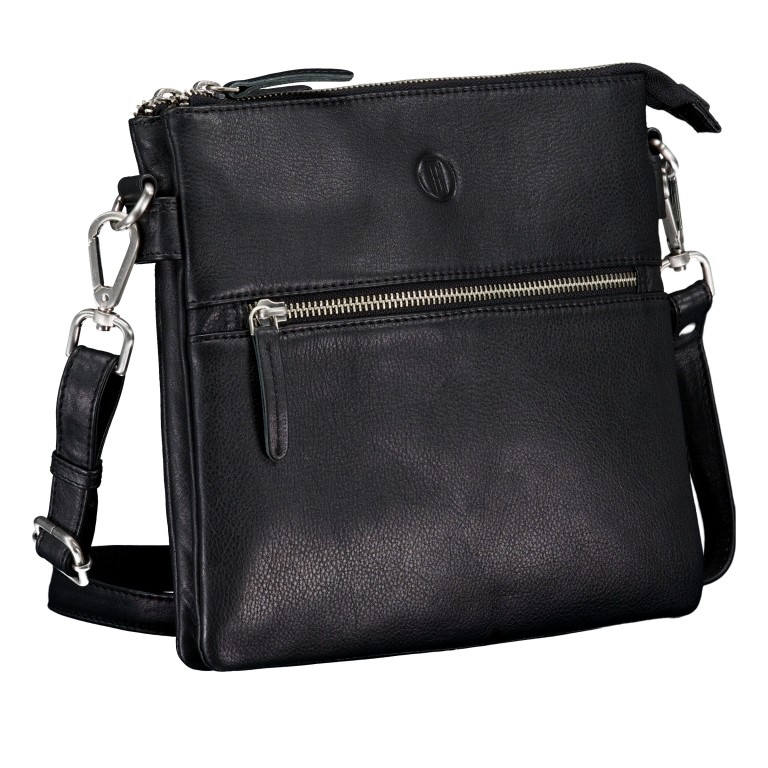 Umhängetasche Nappa Black, Farbe: schwarz, Marke: Hausfelder Manufaktur, EAN: 4065646025660, Abmessungen in cm: 24x22x4, Bild 2 von 5