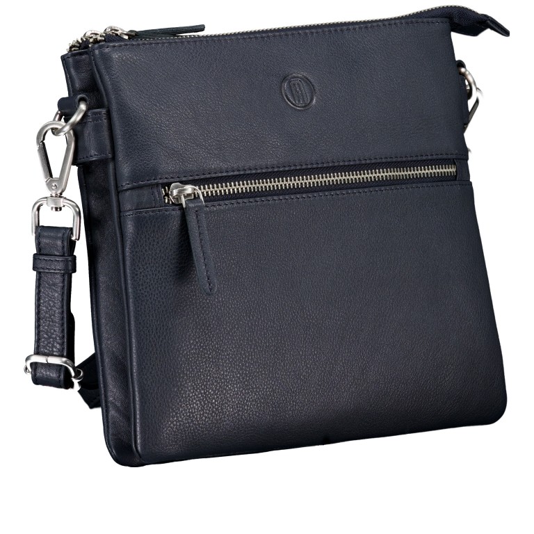 Umhängetasche Nappa Dark Blue, Farbe: blau/petrol, Marke: Hausfelder Manufaktur, EAN: 4065646025677, Abmessungen in cm: 24x22x4, Bild 2 von 5