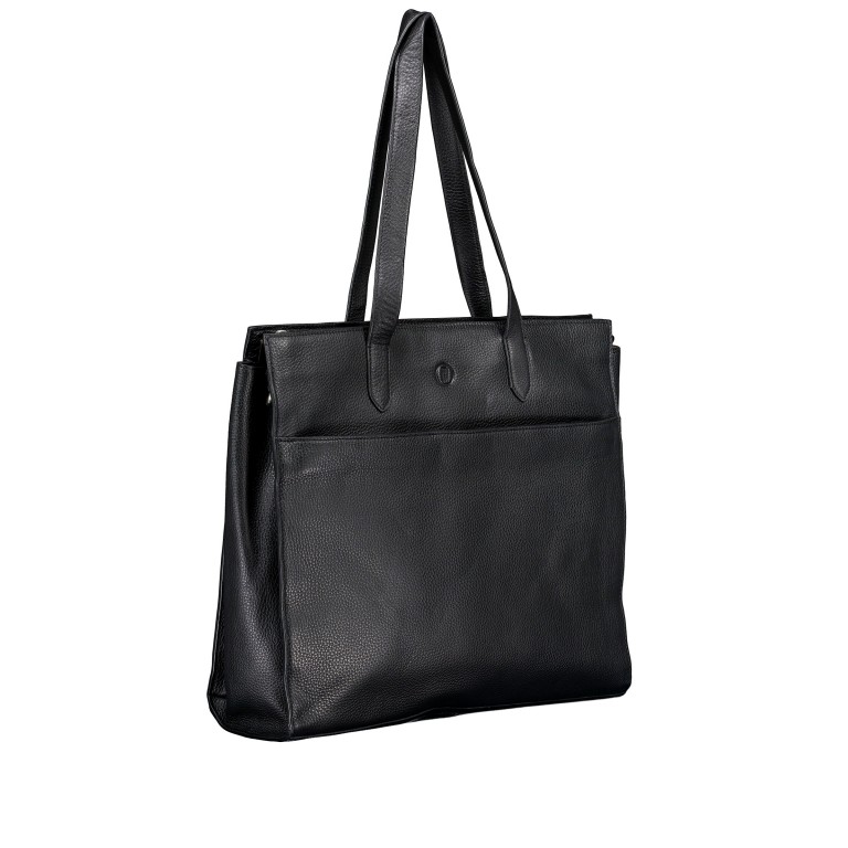 Shopper mit Laptopfach 17 Zoll Black, Farbe: schwarz, Marke: Hausfelder Manufaktur, EAN: 4065646025684, Abmessungen in cm: 40.3x36x13, Bild 2 von 7
