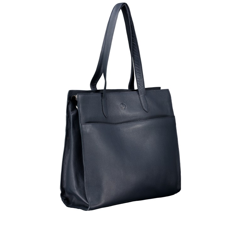 Shopper mit Laptopfach 17 Zoll Dark Blue, Farbe: blau/petrol, Marke: Hausfelder Manufaktur, EAN: 4065646025691, Abmessungen in cm: 40.3x36x13, Bild 2 von 7