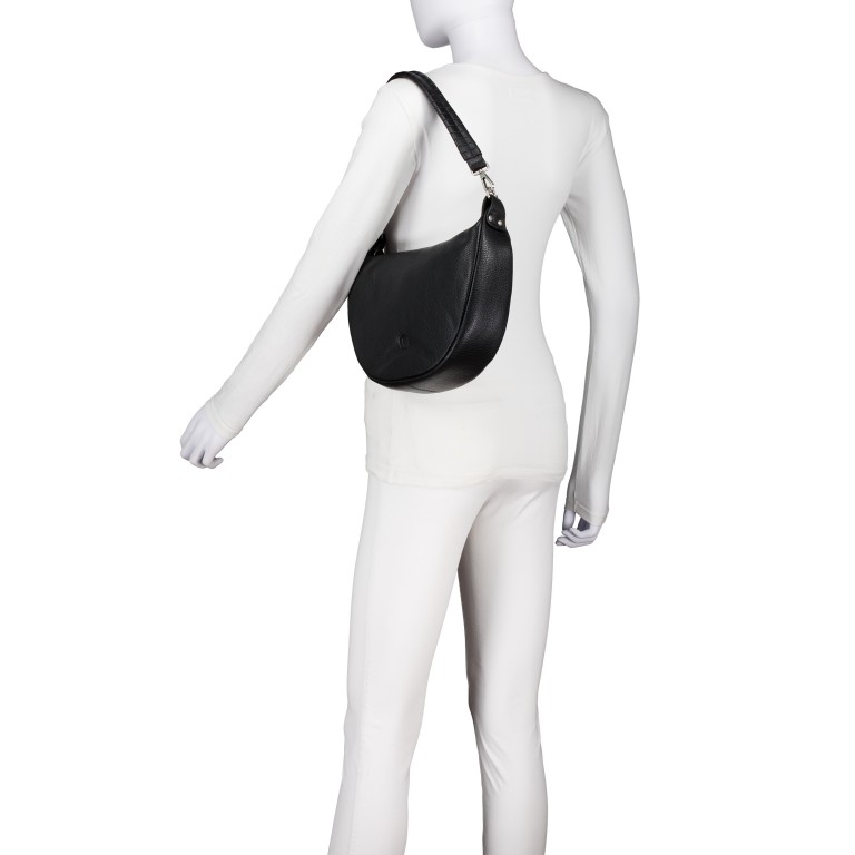 Beuteltasche Black, Farbe: schwarz, Marke: Hausfelder Manufaktur, EAN: 4065646025783, Abmessungen in cm: 28x20.5x7.2, Bild 5 von 8