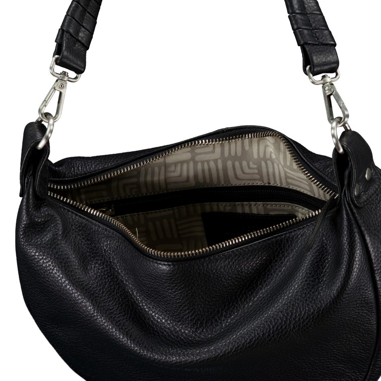 Beuteltasche Black, Farbe: schwarz, Marke: Hausfelder Manufaktur, EAN: 4065646025783, Abmessungen in cm: 28x20.5x7.2, Bild 8 von 8