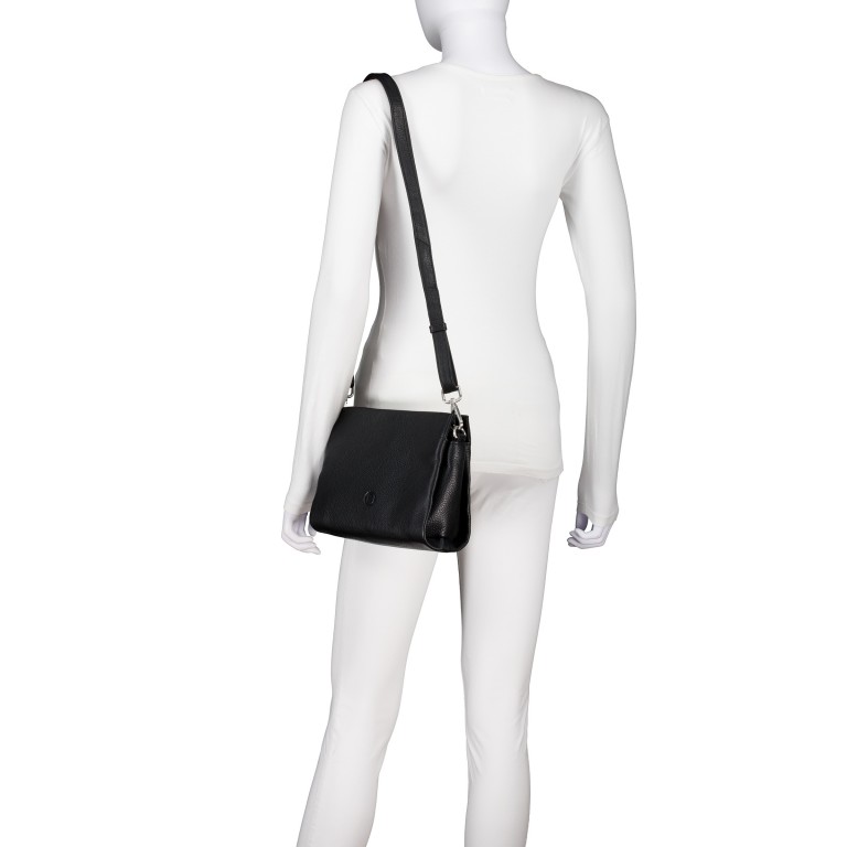 Umhängetasche Black, Farbe: schwarz, Marke: Hausfelder Manufaktur, EAN: 4065646025813, Abmessungen in cm: 23x18x10, Bild 4 von 6