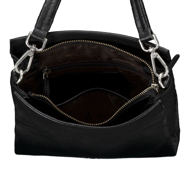 Umhängetasche Black, Farbe: schwarz, Marke: Hausfelder Manufaktur, EAN: 4065646025813, Abmessungen in cm: 23x18x10, Bild 6 von 6