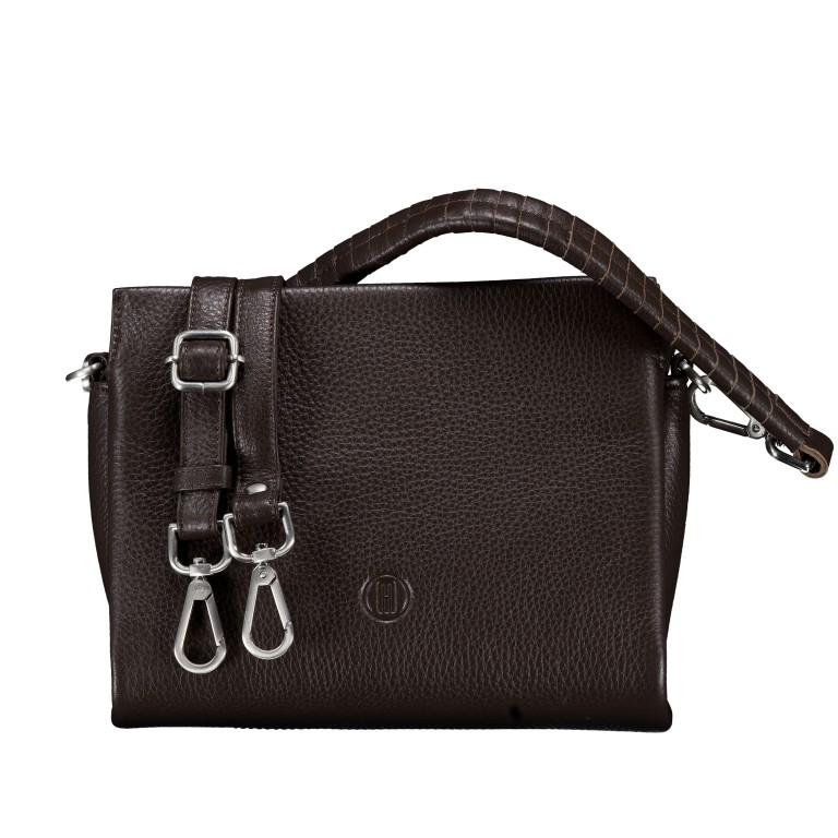 Umhängetasche Dark Brown, Farbe: braun, Marke: Hausfelder Manufaktur, EAN: 4065646025837, Abmessungen in cm: 23x18x10, Bild 1 von 6