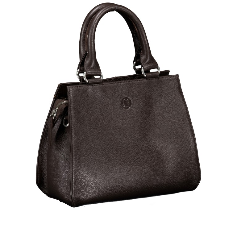 Handtasche Dark Brown, Farbe: braun, Marke: Hausfelder Manufaktur, EAN: 4065646025875, Abmessungen in cm: 30x23x12, Bild 2 von 7