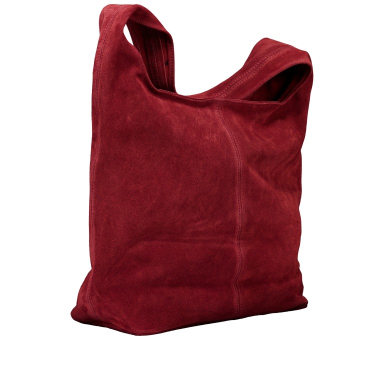 Beuteltasche Velours Weinrot, Farbe: rot/weinrot, Marke: Hausfelder Manufaktur, EAN: 4065646027558, Abmessungen in cm: 32.5x32x17, Bild 2 von 5