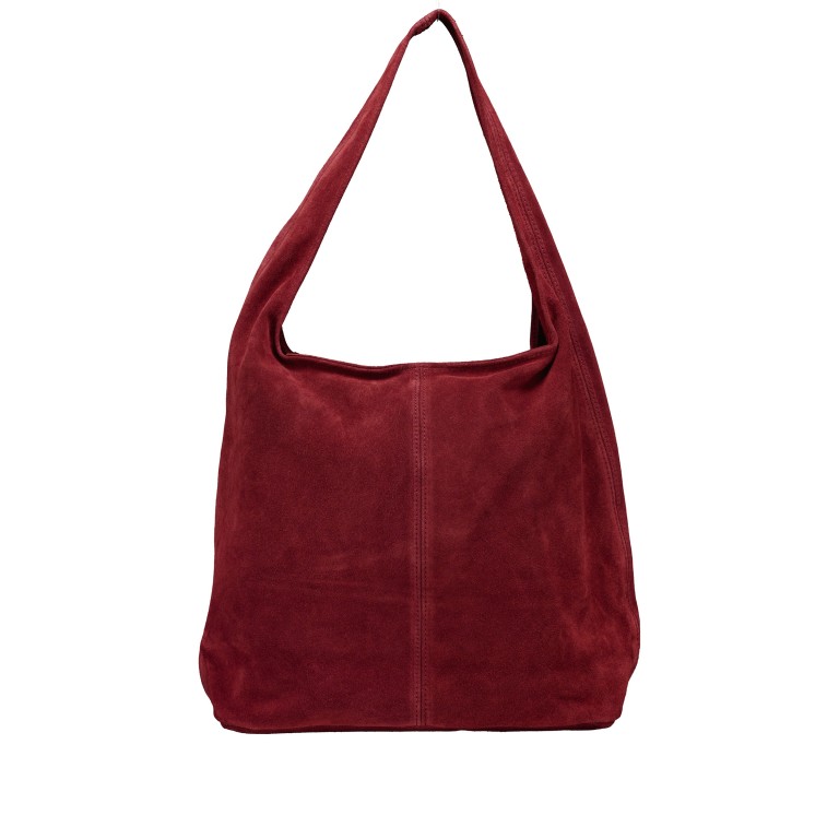 Beuteltasche Velours Weinrot, Farbe: rot/weinrot, Marke: Hausfelder Manufaktur, EAN: 4065646027558, Abmessungen in cm: 32.5x32x17, Bild 1 von 5