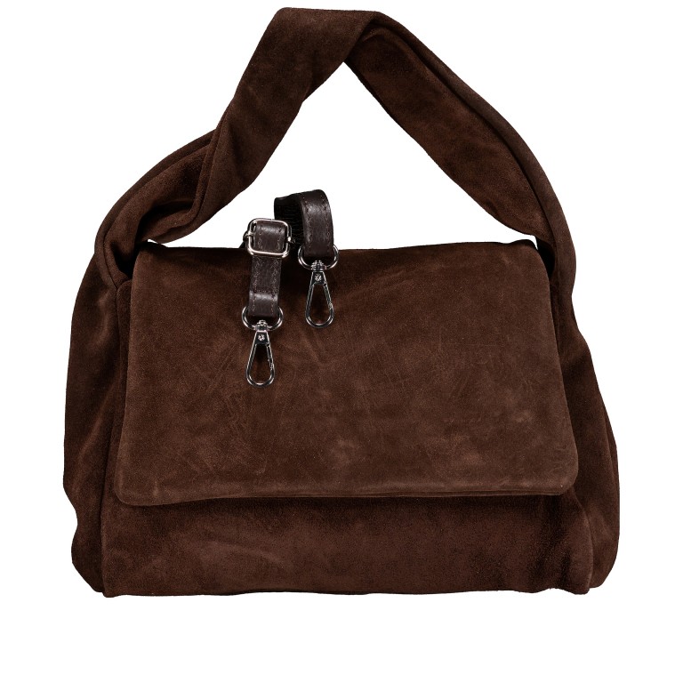 Umhängetasche Velours Dunkelbraun, Farbe: braun, Marke: Hausfelder Manufaktur, EAN: 4065646027589, Abmessungen in cm: 26x20.5x12.5, Bild 1 von 8
