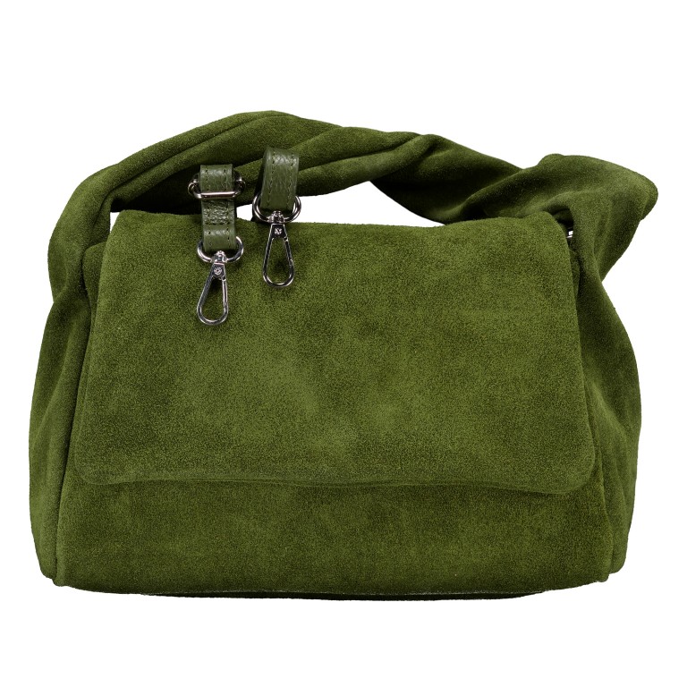 Umhängetasche Velours Oliv, Farbe: grün/oliv, Marke: Hausfelder Manufaktur, EAN: 4065646027596, Abmessungen in cm: 26x20.5x12.5, Bild 1 von 8