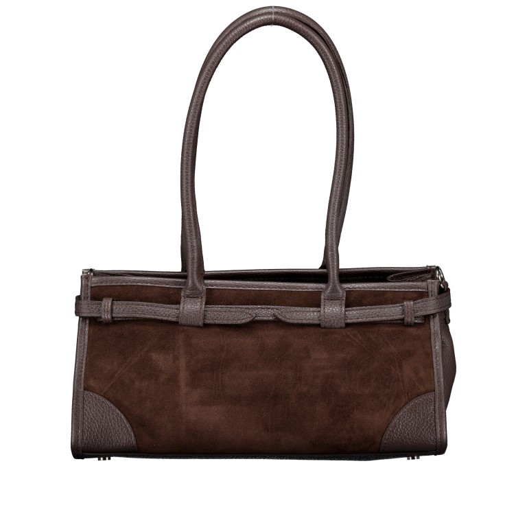 Shopper Velours Dunkelbraun, Farbe: braun, Marke: Hausfelder Manufaktur, EAN: 4065646027626, Abmessungen in cm: 32x16.5x11.5, Bild 3 von 6