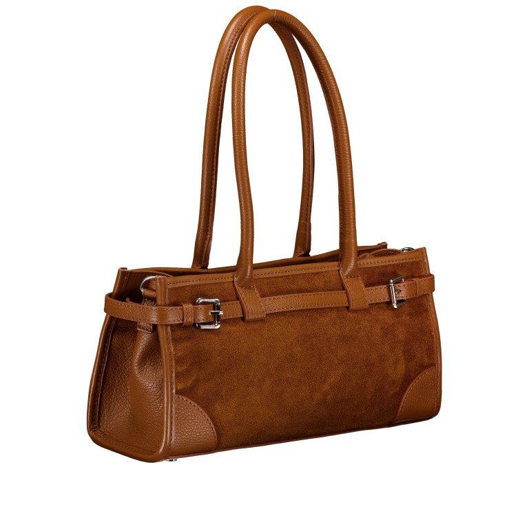 Shopper Velours Hellbraun, Farbe: braun, Marke: Hausfelder Manufaktur, EAN: 4065646027633, Abmessungen in cm: 32x16.5x11.5, Bild 2 von 6