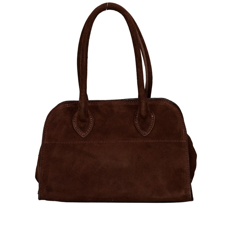Tasche Velours Dunkelbraun, Farbe: braun, Marke: Hausfelder Manufaktur, EAN: 4065646027725, Abmessungen in cm: 26.5x18.5x17, Bild 3 von 8