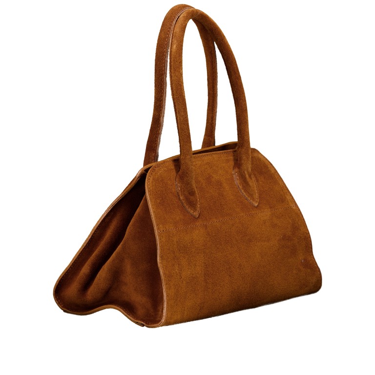 Tasche Velours Hellbraun, Farbe: braun, Marke: Hausfelder Manufaktur, EAN: 4065646027732, Abmessungen in cm: 26.5x18.5x17, Bild 2 von 8