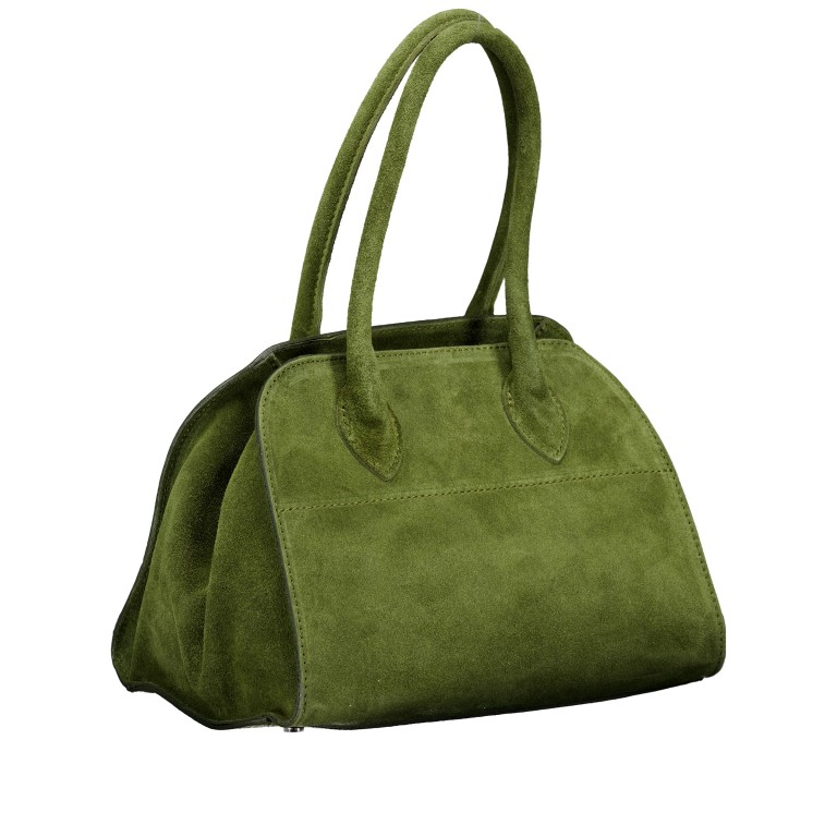 Tasche Velours Oliv, Farbe: grün/oliv, Marke: Hausfelder Manufaktur, EAN: 4065646027763, Abmessungen in cm: 26.5x18.5x17, Bild 2 von 8