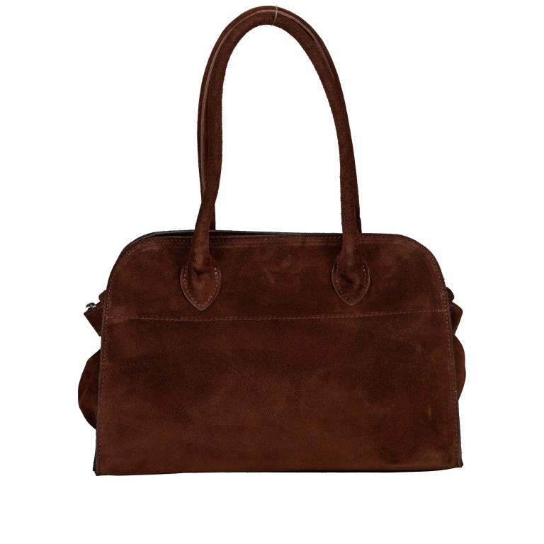 Tasche Velours Dunkelbraun, Farbe: braun, Marke: Hausfelder Manufaktur, EAN: 4065646027848, Abmessungen in cm: 32x22x17.5, Bild 3 von 7