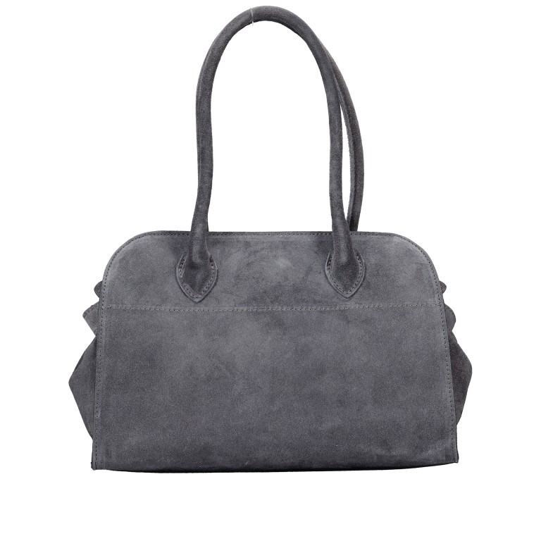Tasche Velours Dunkelgrau, Farbe: grau, Marke: Hausfelder Manufaktur, EAN: 4065646027824, Abmessungen in cm: 32x22x17.5, Bild 3 von 7