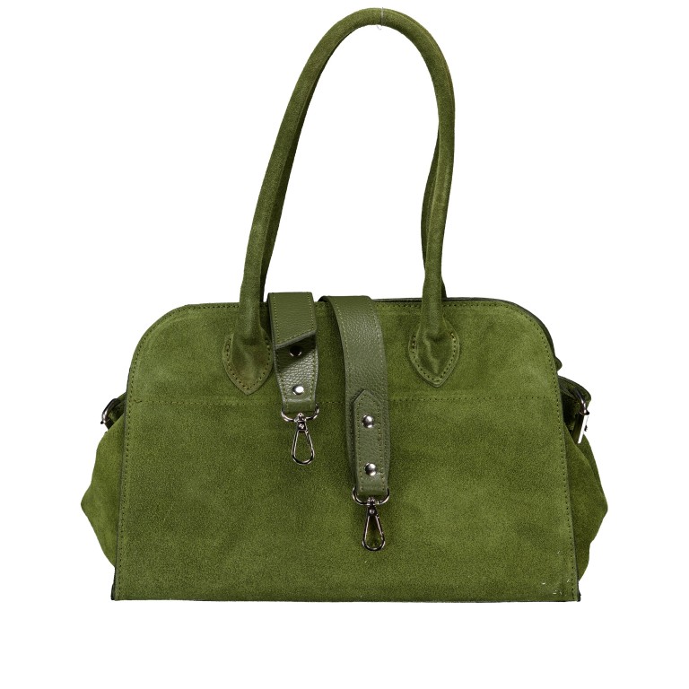 Tasche Velours Oliv, Farbe: grün/oliv, Marke: Hausfelder Manufaktur, EAN: 4065646027817, Abmessungen in cm: 32x22x17.5, Bild 1 von 7