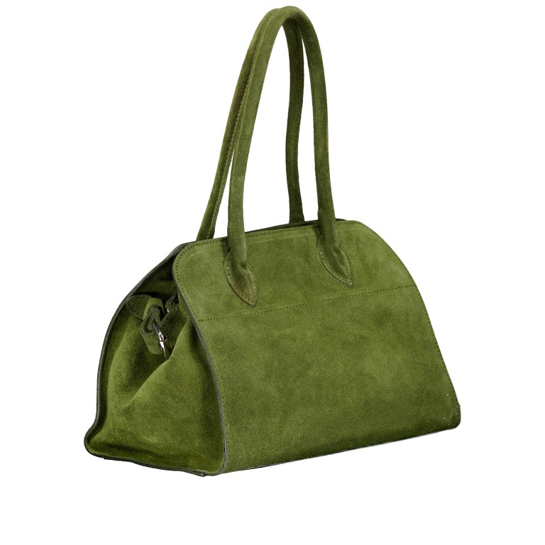 Tasche Velours Oliv, Farbe: grün/oliv, Marke: Hausfelder Manufaktur, EAN: 4065646027817, Abmessungen in cm: 32x22x17.5, Bild 2 von 7