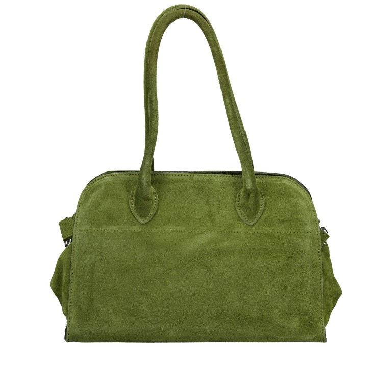 Tasche Velours Oliv, Farbe: grün/oliv, Marke: Hausfelder Manufaktur, EAN: 4065646027817, Abmessungen in cm: 32x22x17.5, Bild 3 von 7