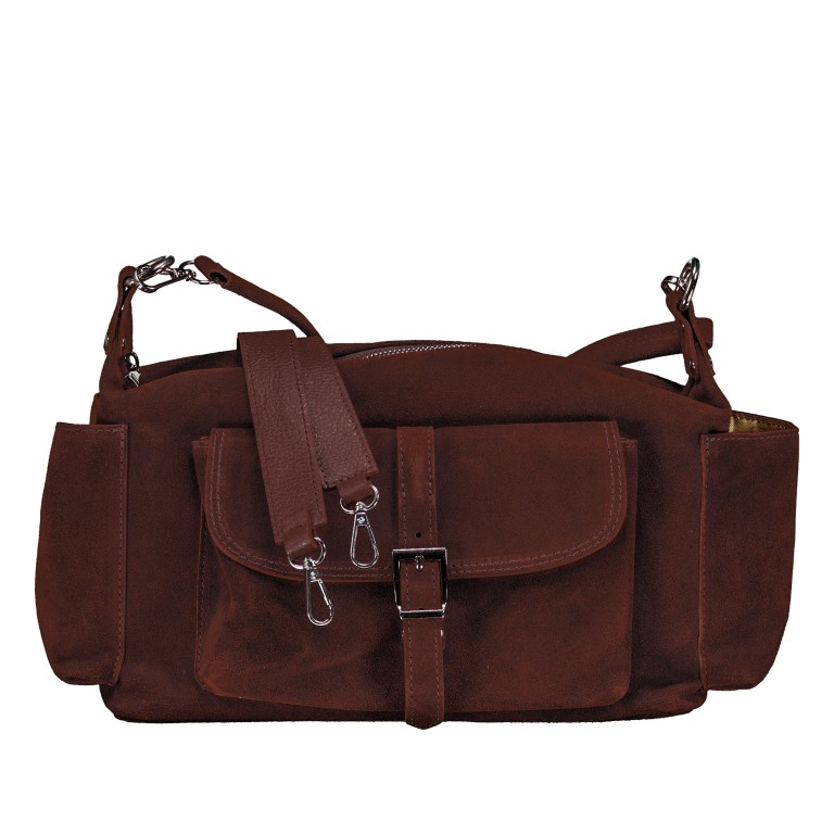 Beuteltasche Velours Utility Bag Dunkelbraun, Farbe: braun, Marke: Hausfelder Manufaktur, EAN: 4065646027879, Abmessungen in cm: 36x19x15, Bild 1 von 7