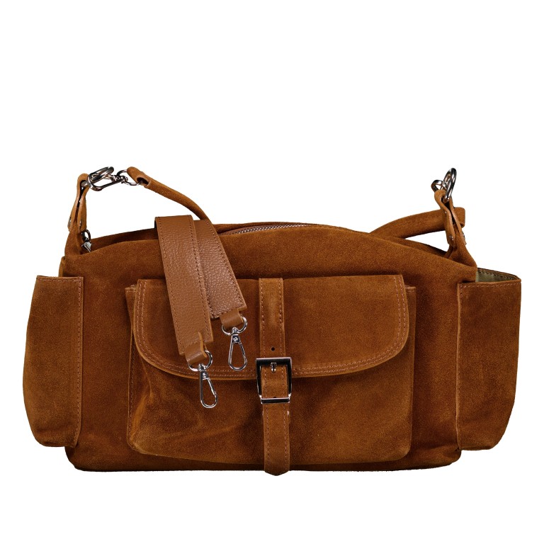 Beuteltasche Velours Utility Bag Hellbraun, Farbe: braun, Marke: Hausfelder Manufaktur, EAN: 4065646027886, Abmessungen in cm: 36x19x15, Bild 1 von 7