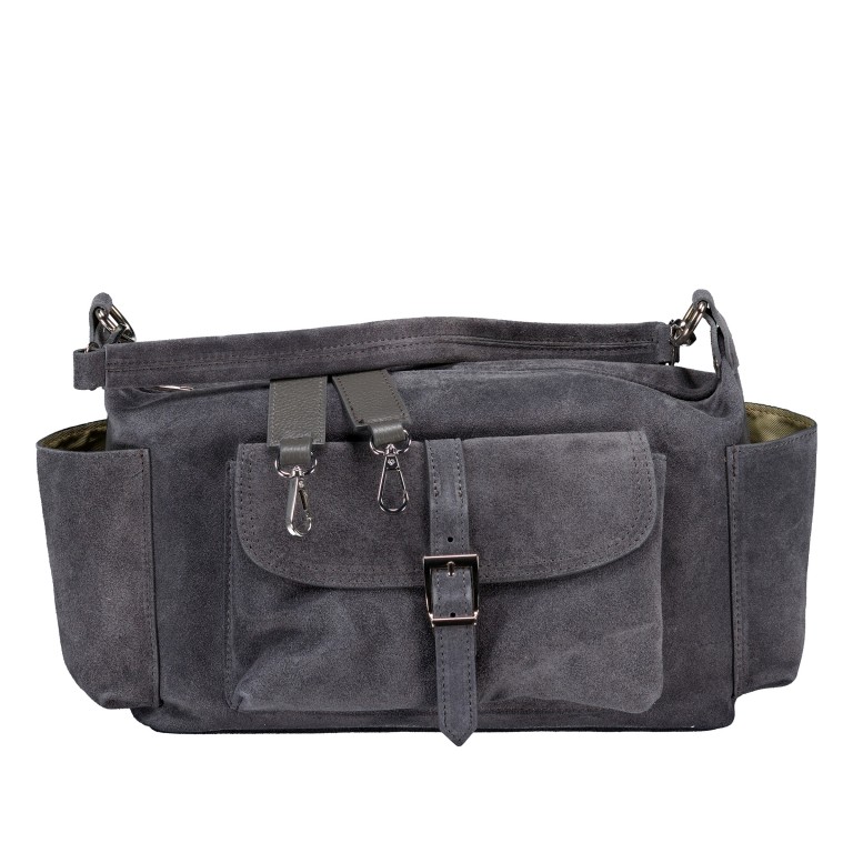 Beuteltasche Velours Utility Bag Dunkelgrau, Farbe: grau, Marke: Hausfelder Manufaktur, EAN: 4065646027893, Abmessungen in cm: 36x19x15, Bild 1 von 7
