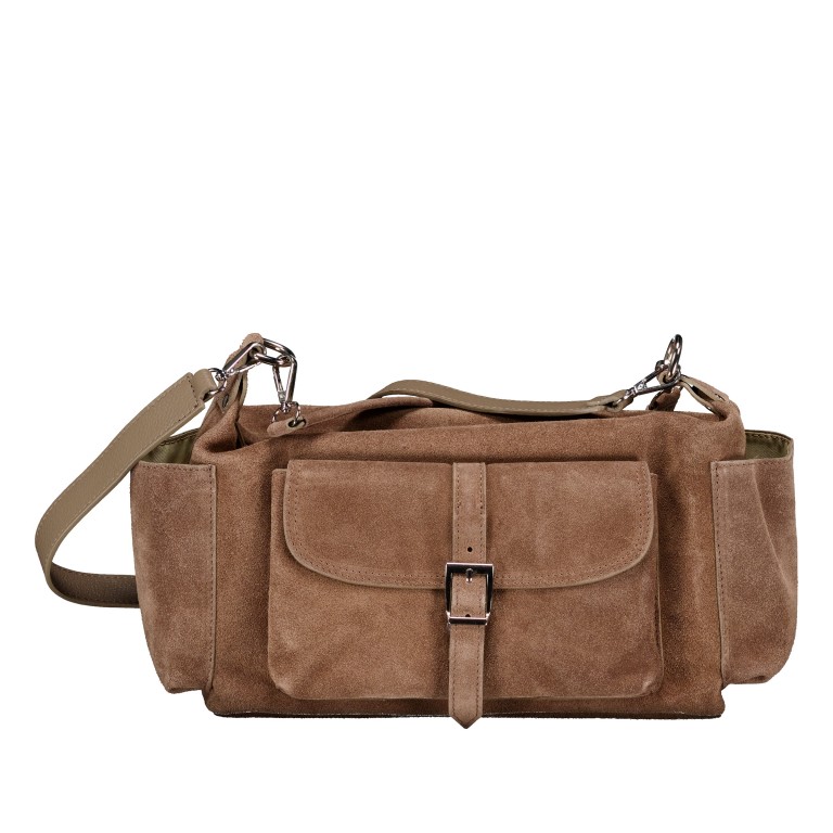 Beuteltasche Velours Utility Bag Taupe, Farbe: taupe/khaki, Marke: Hausfelder Manufaktur, EAN: 4065646027909, Abmessungen in cm: 36x19x15, Bild 1 von 7