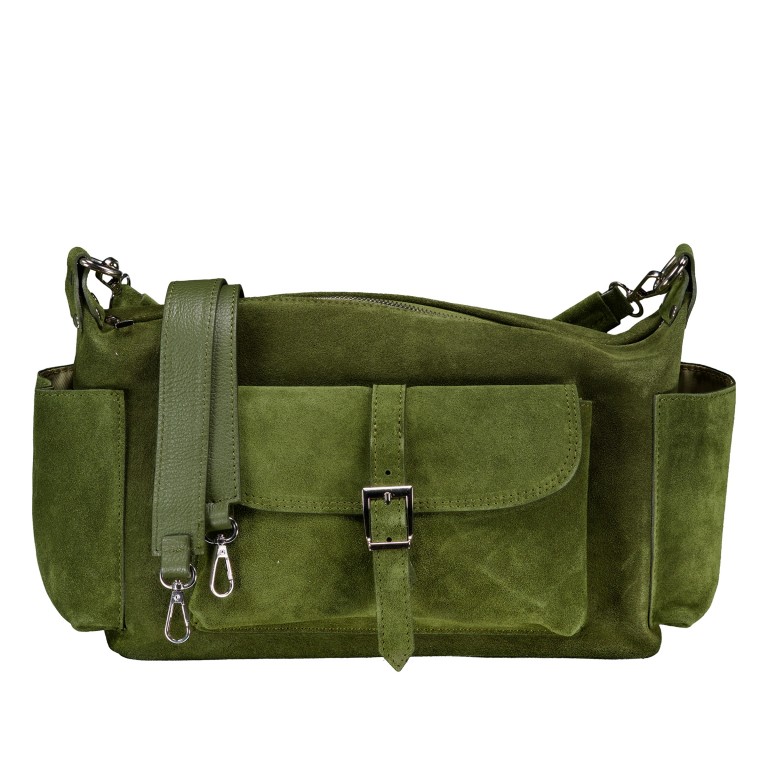 Beuteltasche Velours Utility Bag Oliv, Farbe: grün/oliv, Marke: Hausfelder Manufaktur, EAN: 4065646027916, Abmessungen in cm: 36x19x15, Bild 1 von 7