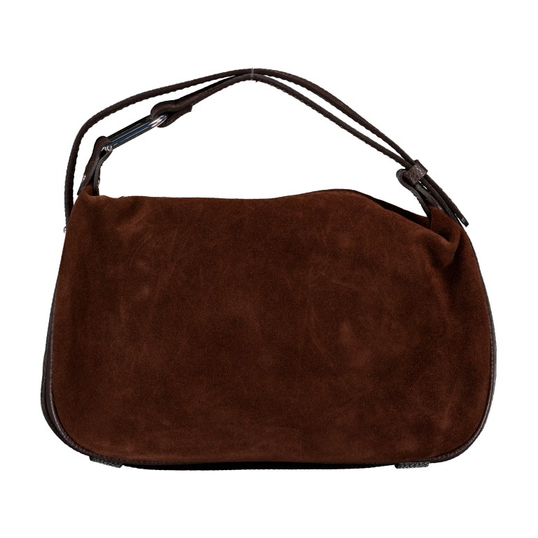 Umhängetasche Velours Dunkelbraun, Farbe: braun, Marke: Hausfelder Manufaktur, EAN: 4065646027961, Abmessungen in cm: 28x17x9.5, Bild 1 von 7