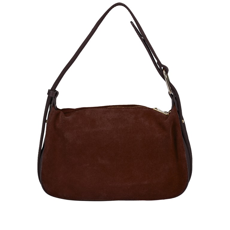 Umhängetasche Velours Dunkelbraun, Farbe: braun, Marke: Hausfelder Manufaktur, EAN: 4065646027961, Abmessungen in cm: 28x17x9.5, Bild 3 von 7